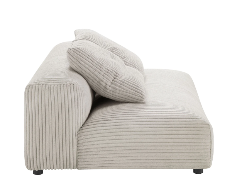 2-Piece Modular Corduroy Upholstered Sectional Sofa With Chaise