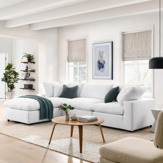 Commix 4 Piece Down Filled Overstuffed Sectional Sofa Set