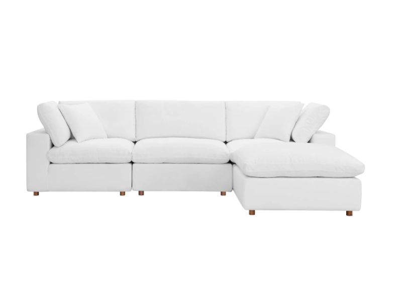 Commix 4 Piece Down Filled Overstuffed Sectional Sofa Set