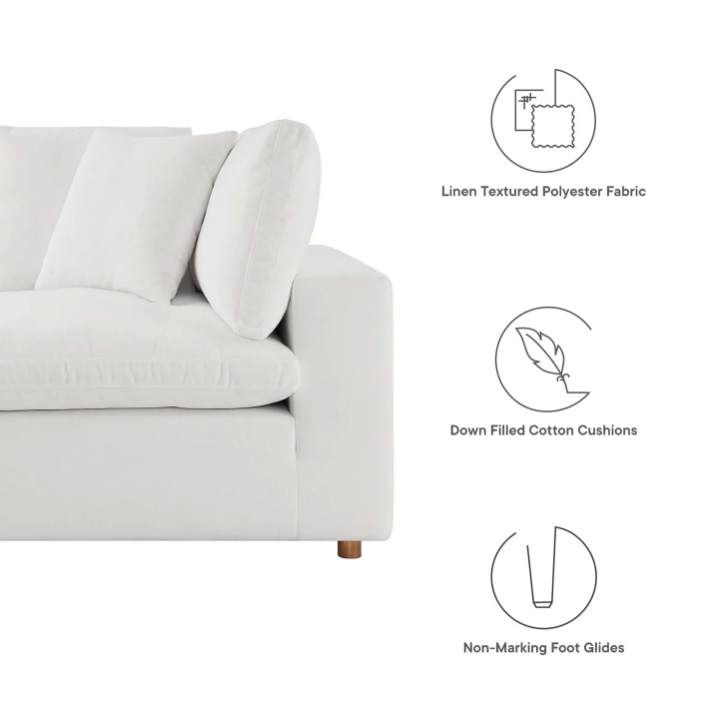 Commix 4 Piece Down Filled Overstuffed Sectional Sofa Set