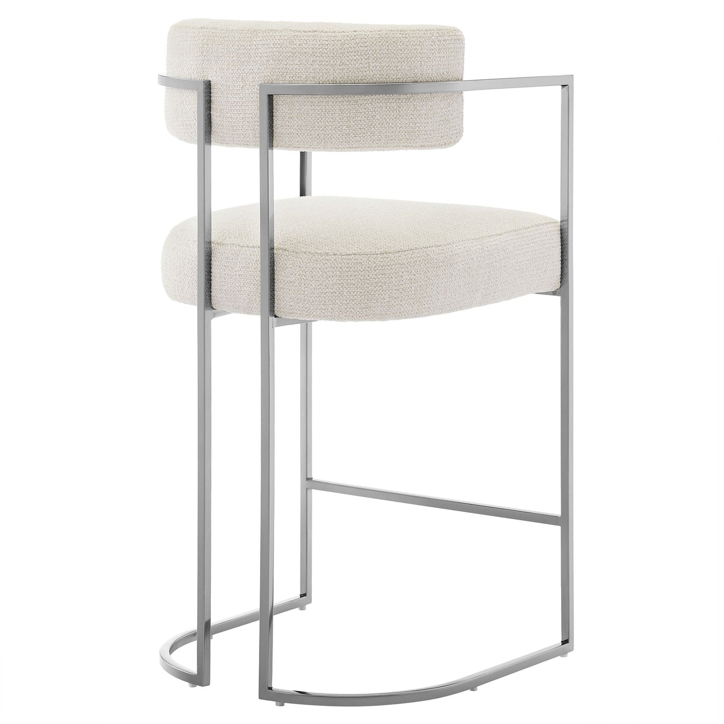 Modway Huron Curved Back Fabric and Metal Counter Stool for Kitchen Island