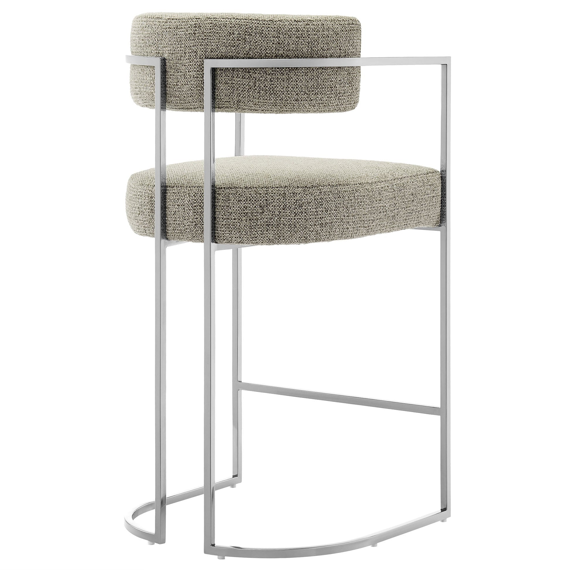 Modway Huron Curved Back Fabric and Metal Counter Stool for Kitchen Island