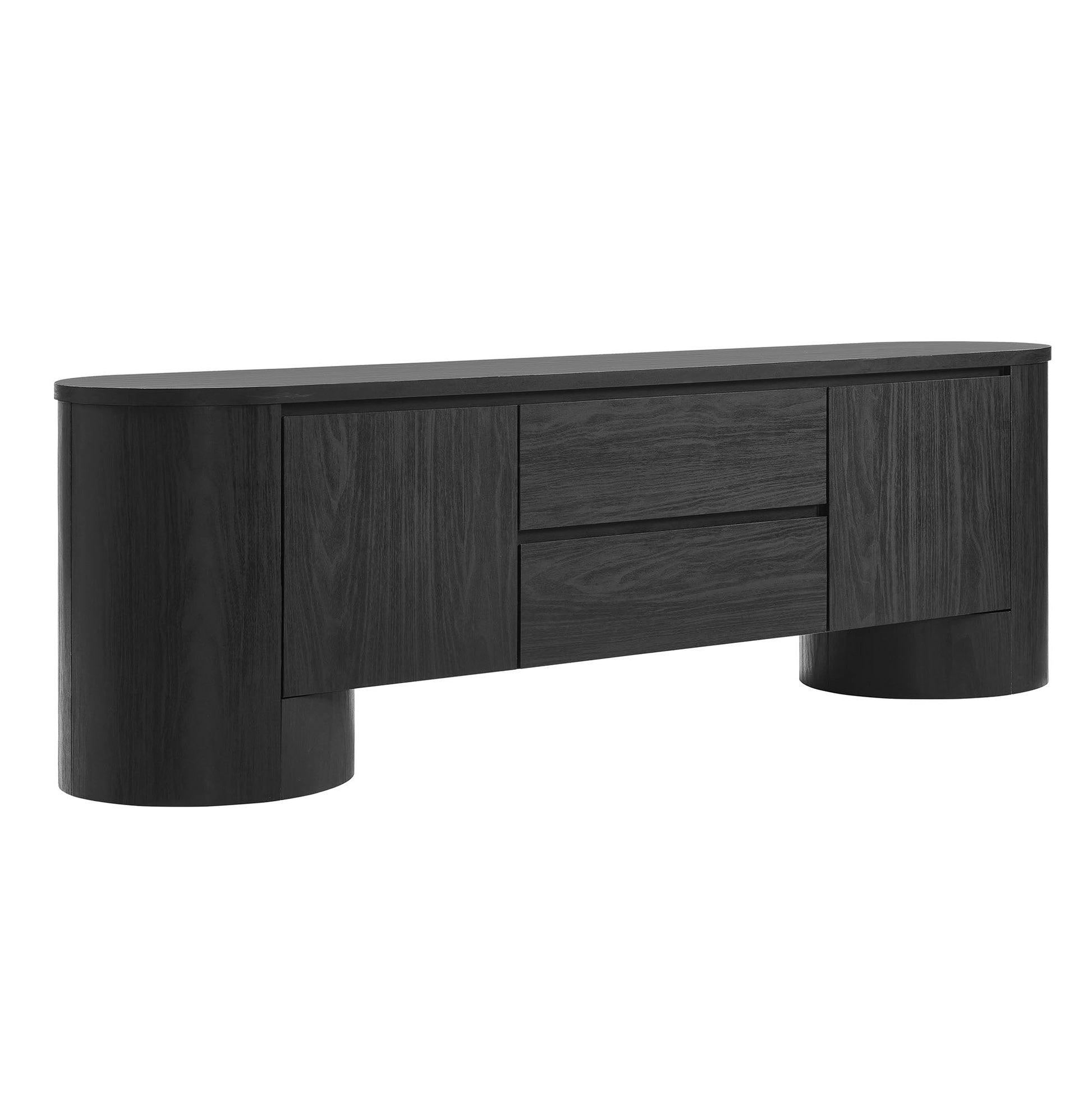 Modway Duval 71-inch Oval TV Cabinet: Modern Media Console with Stylish Storage