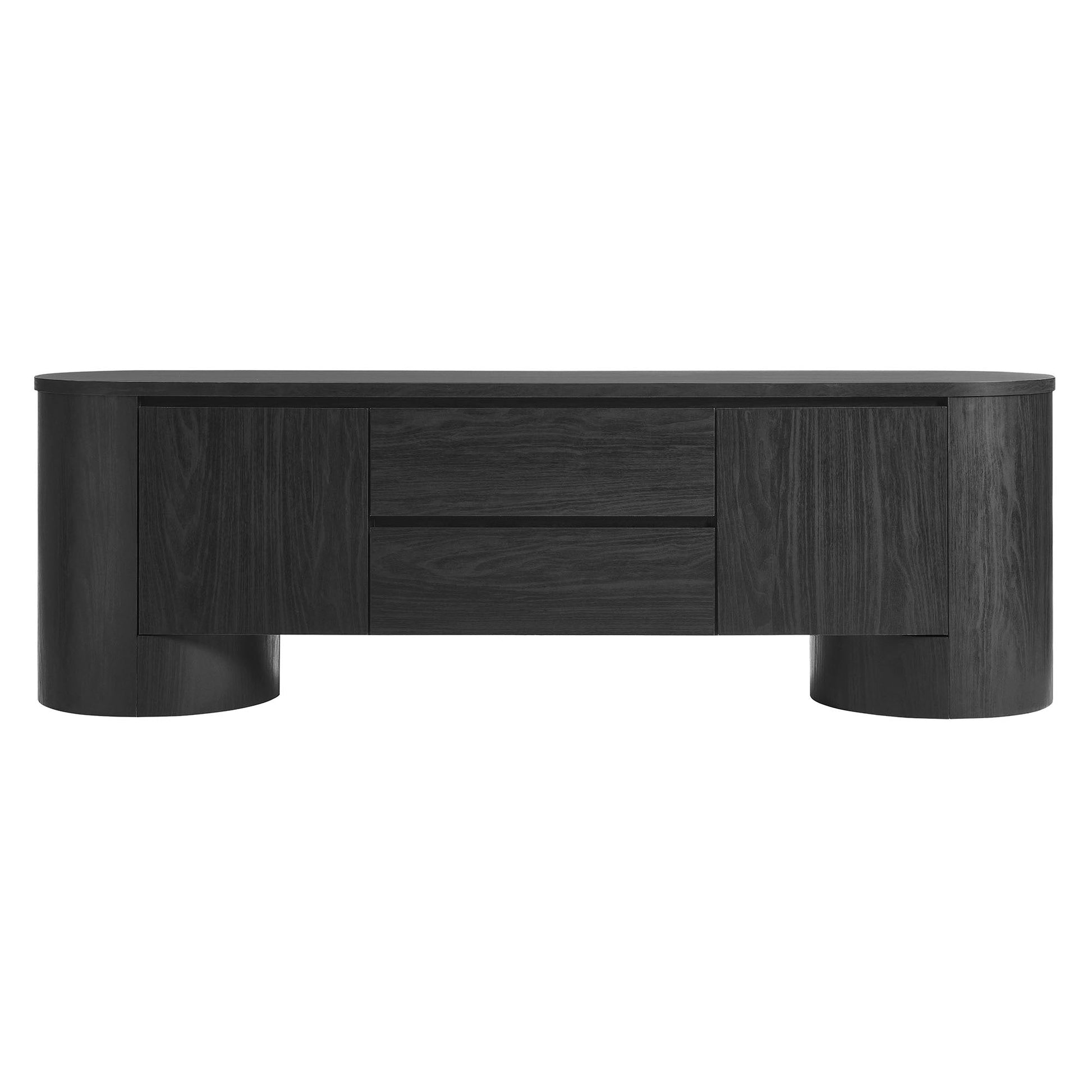 Modway Duval 71-inch Oval TV Cabinet: Modern Media Console with Stylish Storage