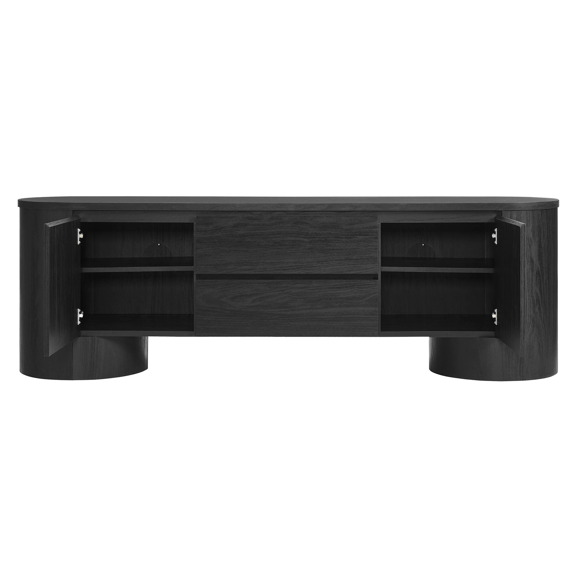 Modway Duval 71-inch Oval TV Cabinet: Modern Media Console with Stylish Storage
