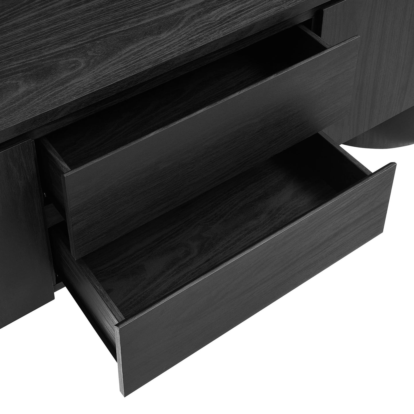Modway Duval 71-inch Oval TV Cabinet: Modern Media Console with Stylish Storage