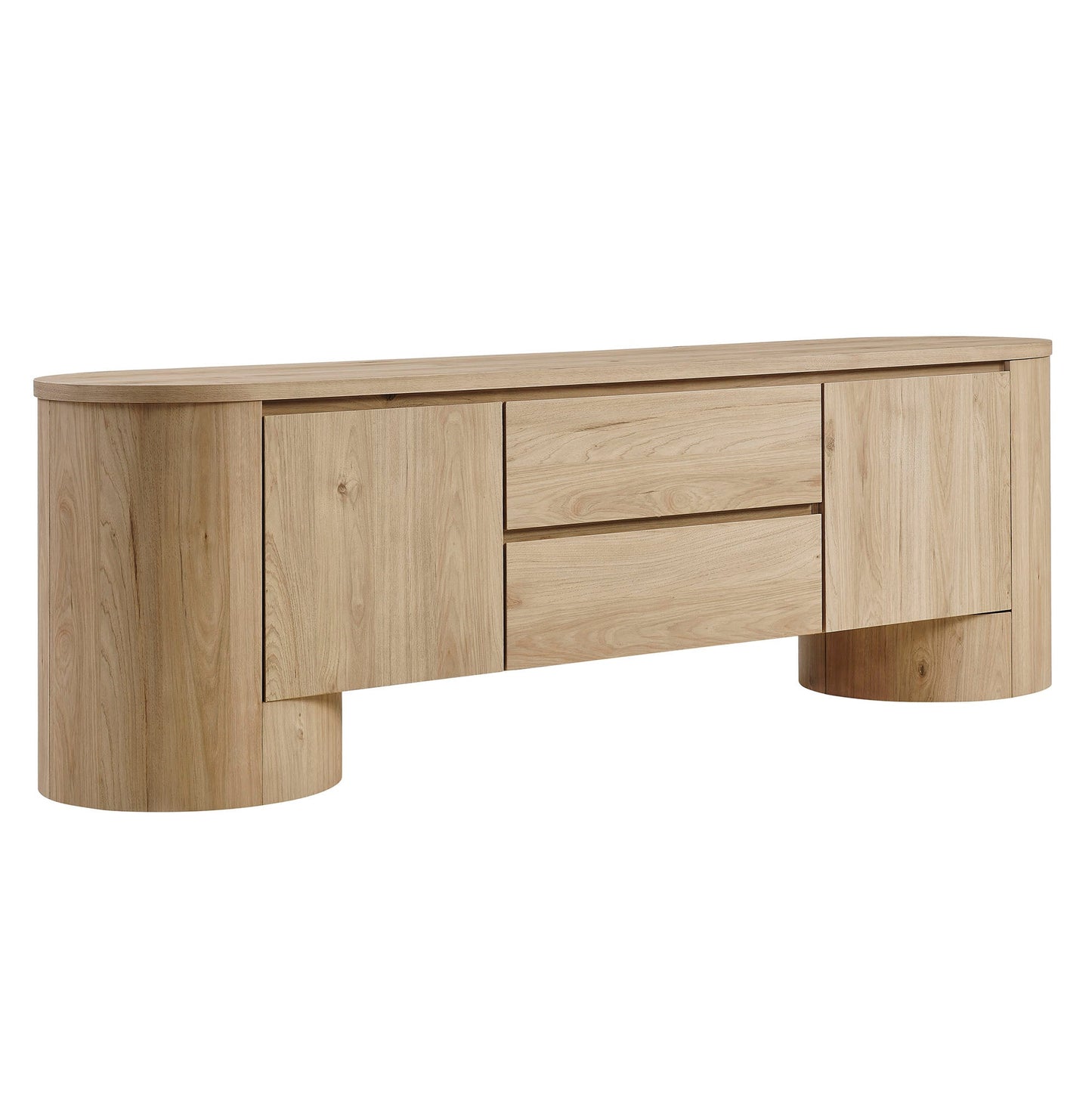 Modway Duval 71-inch Oval TV Cabinet: Modern Media Console with Stylish Storage