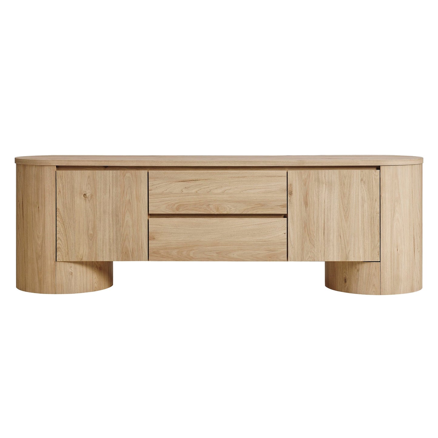 Modway Duval 71-inch Oval TV Cabinet: Modern Media Console with Stylish Storage