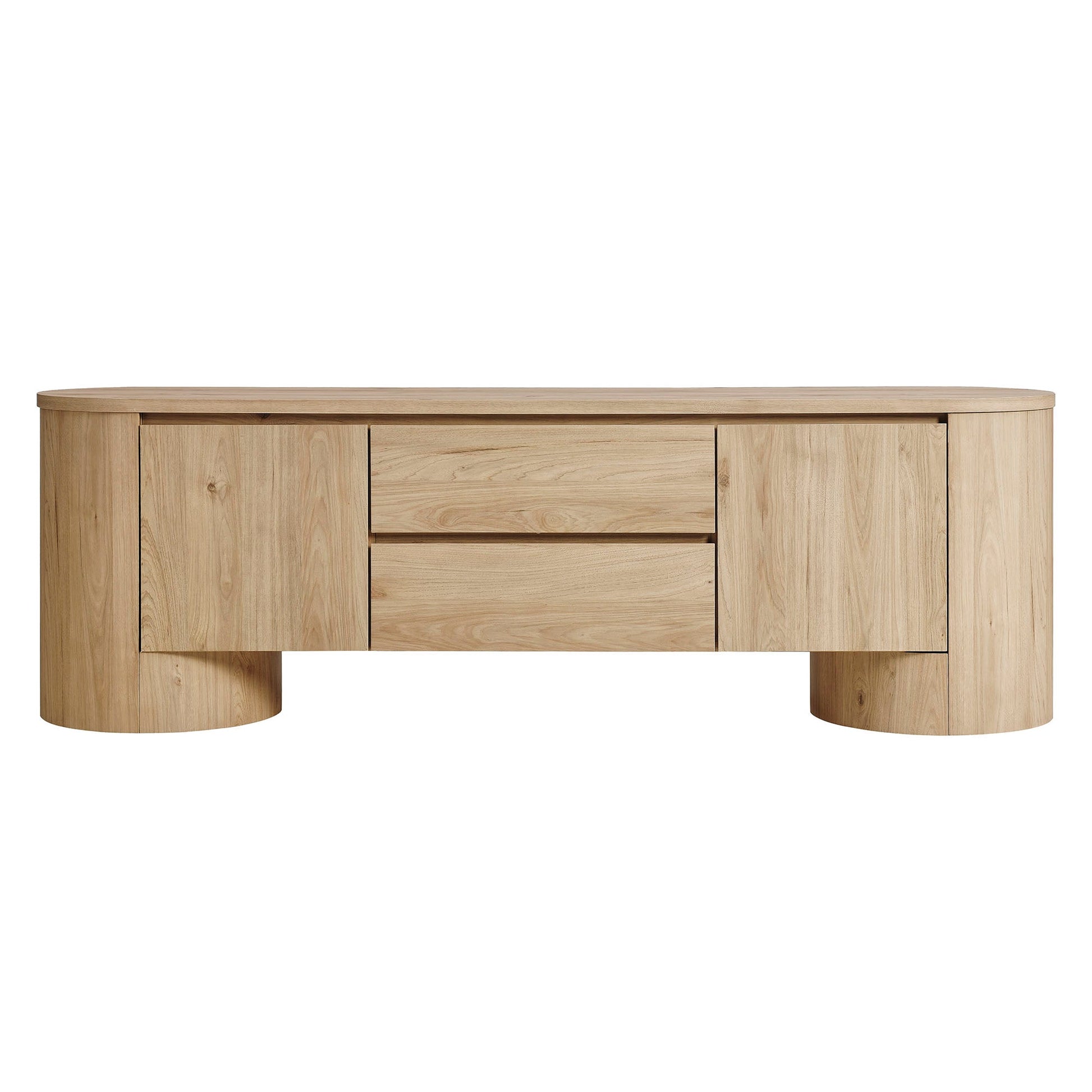 Modway Duval 71-inch Oval TV Cabinet: Modern Media Console with Stylish Storage