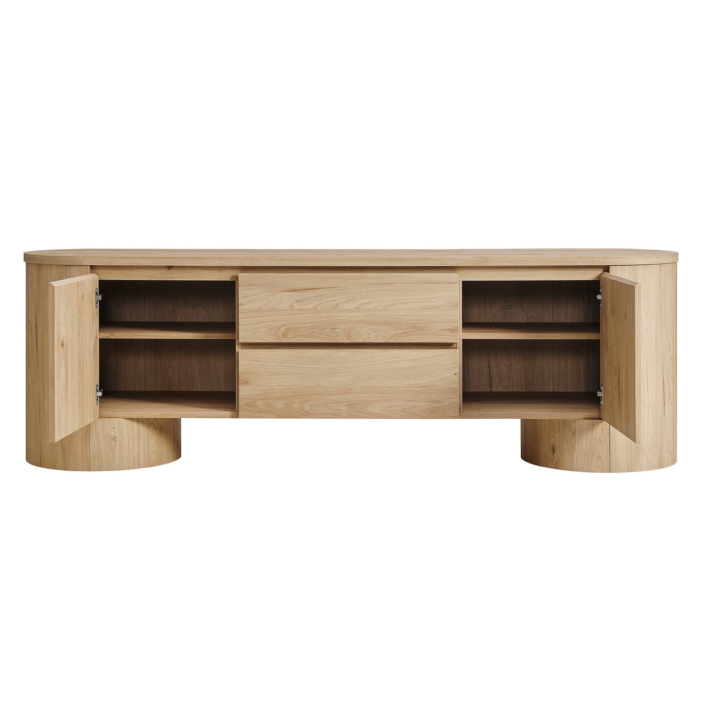 Modway Duval 71-inch Oval TV Cabinet: Modern Media Console with Stylish Storage