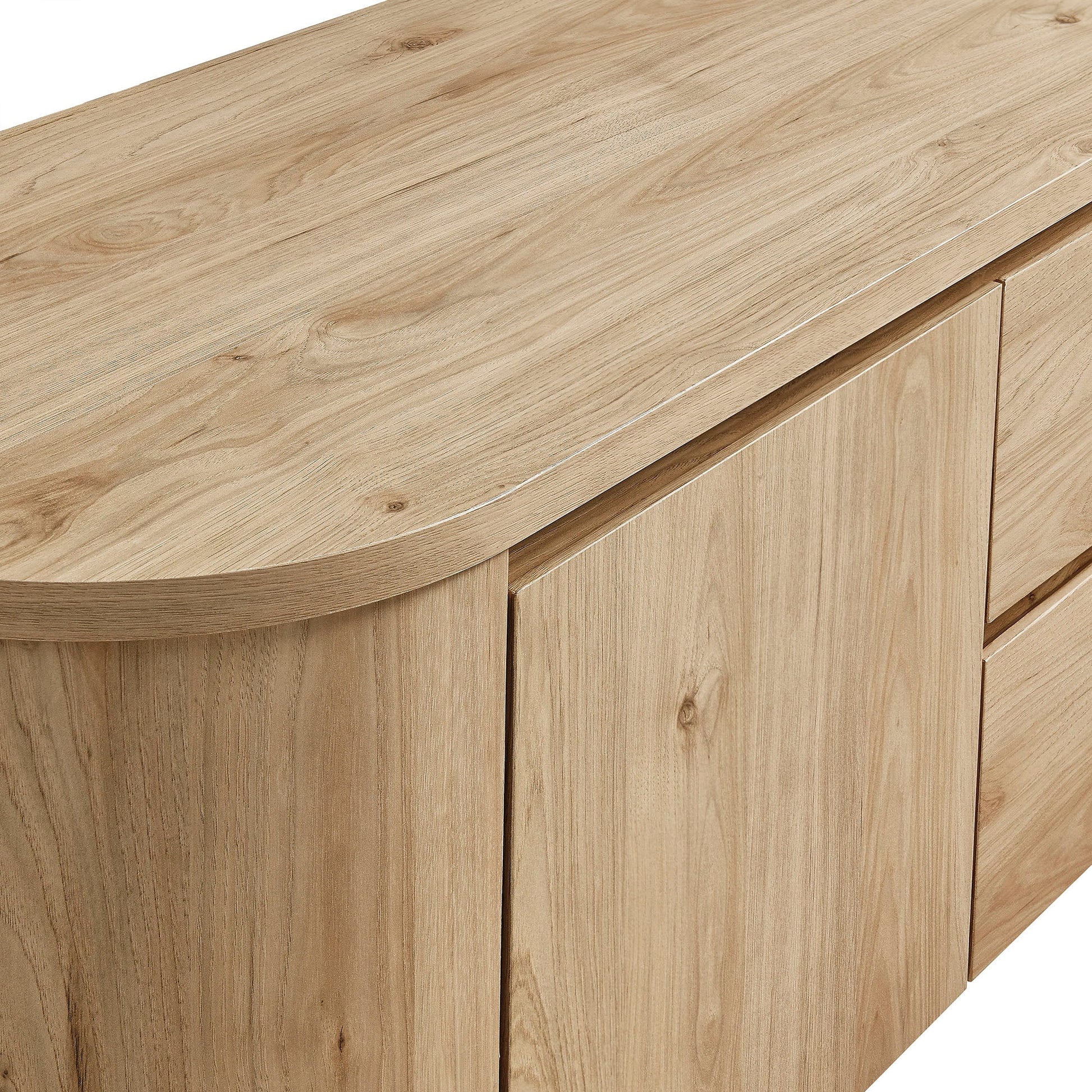 Modway Duval 71-inch Oval TV Cabinet: Modern Media Console with Stylish Storage