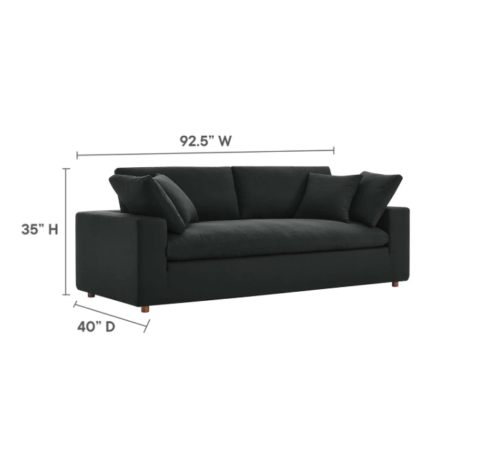 Down Filled Overstuffed Sectional Sofa and Ottoman By Vinci