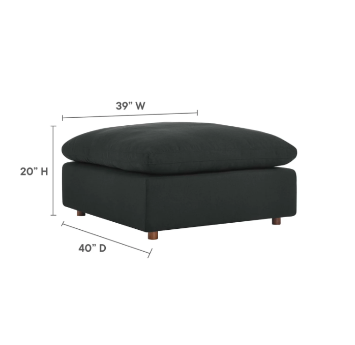 Down Filled Overstuffed Sectional Sofa and Ottoman By Vinci