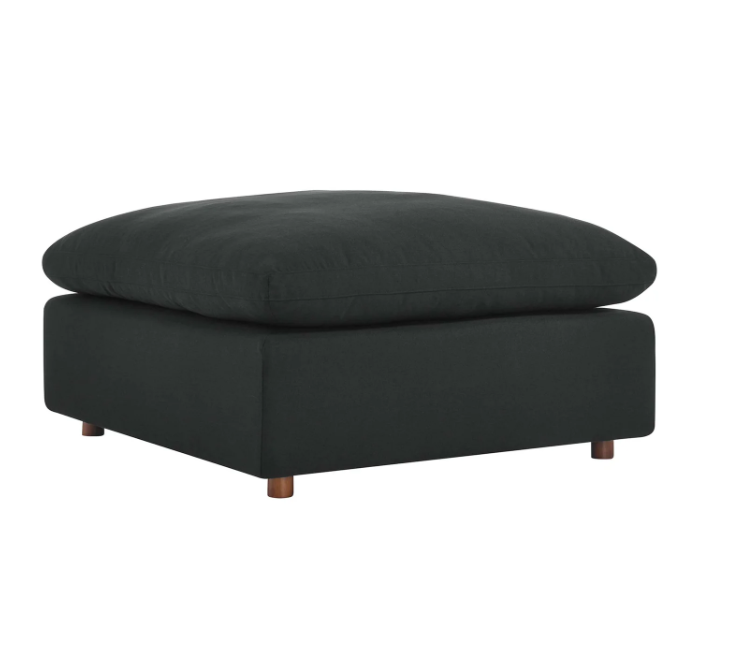 Down Filled Overstuffed Sectional Sofa and Ottoman By Vinci