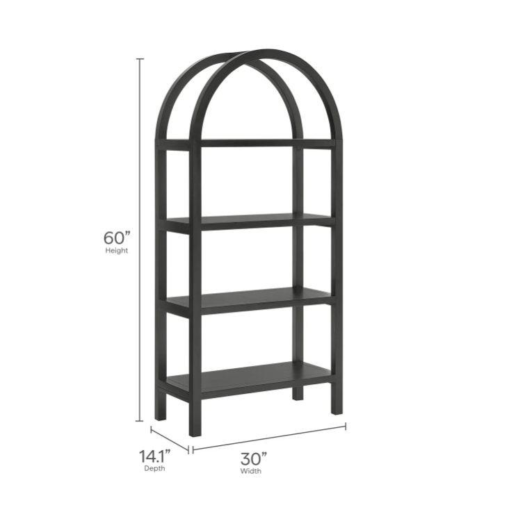 Vexley 60 Inch Arched Bookshelf