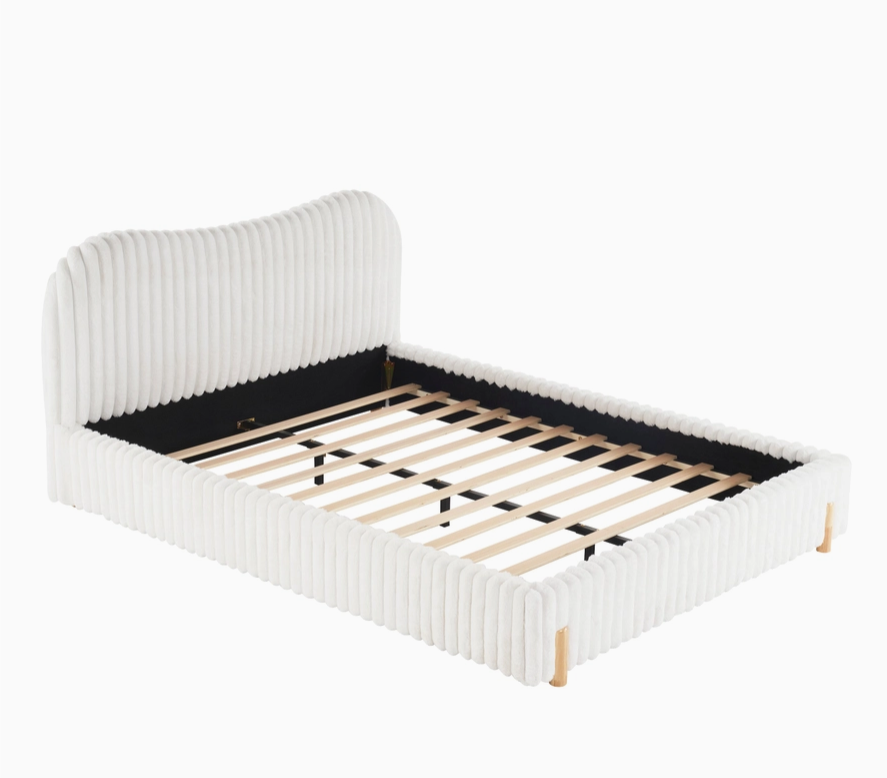 Queen Sized Mira Bouclé Upholstered Bed