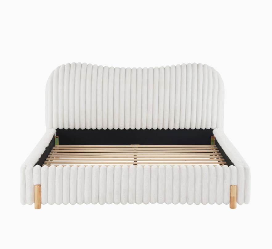 Queen Sized Mira Bouclé Upholstered Bed