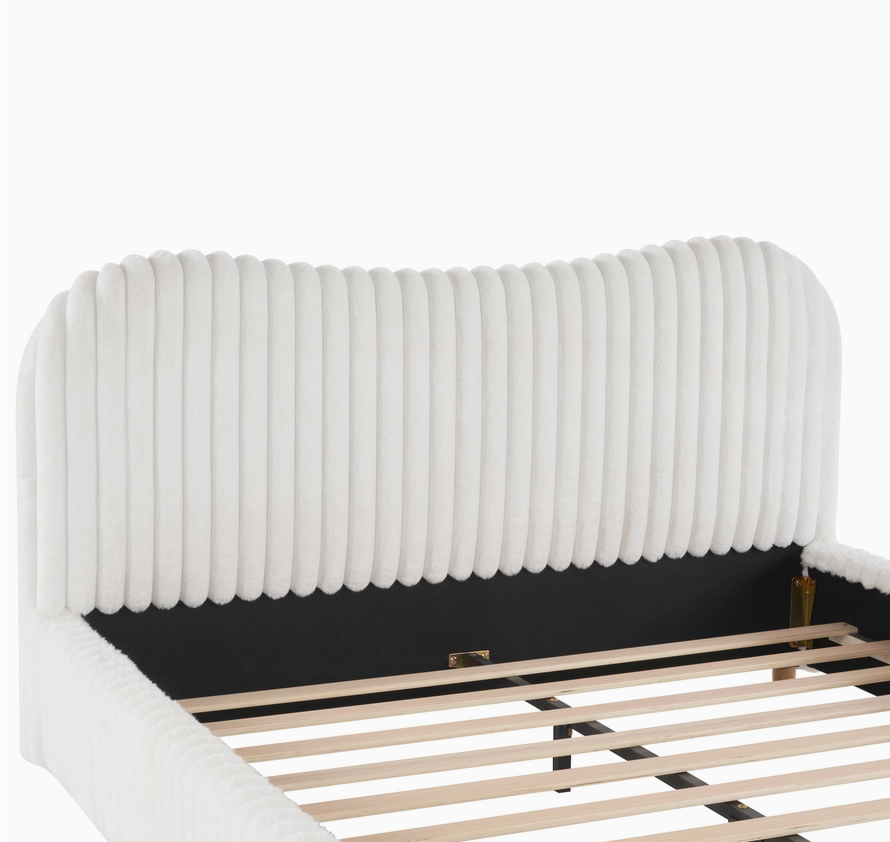 Queen Sized Mira Bouclé Upholstered Bed