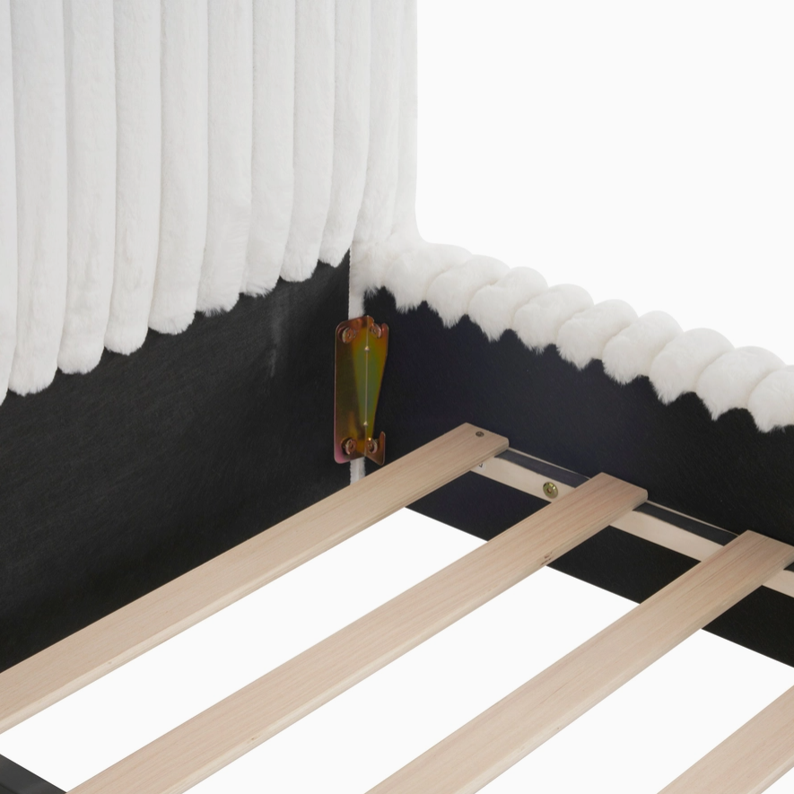 Queen Sized Mira Bouclé Upholstered Bed