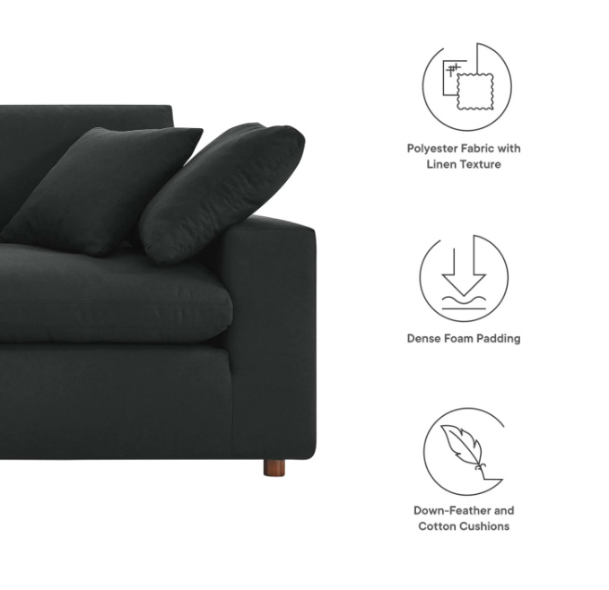 Down Filled Overstuffed Loveseat