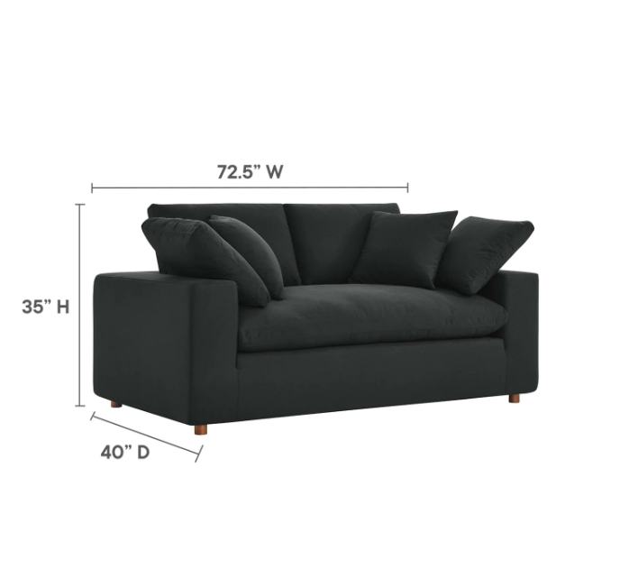 Down Filled Overstuffed Loveseat by Vinci