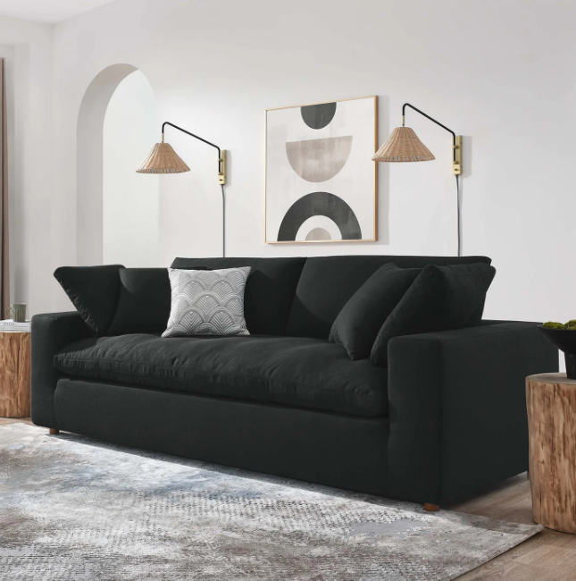 Down Filled Overstuffed Sofa by Vinci
