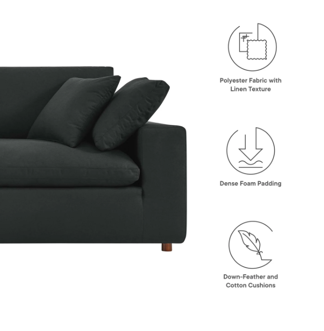 Down Filled Overstuffed Sofa by Vinci