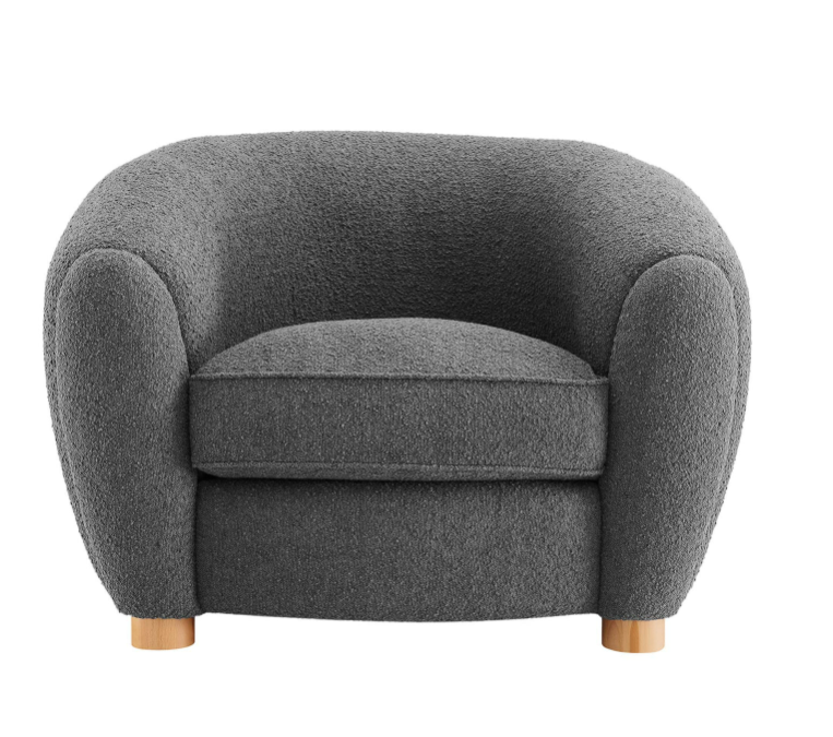 Abundant Boucle Upholstered Fabric Armchair