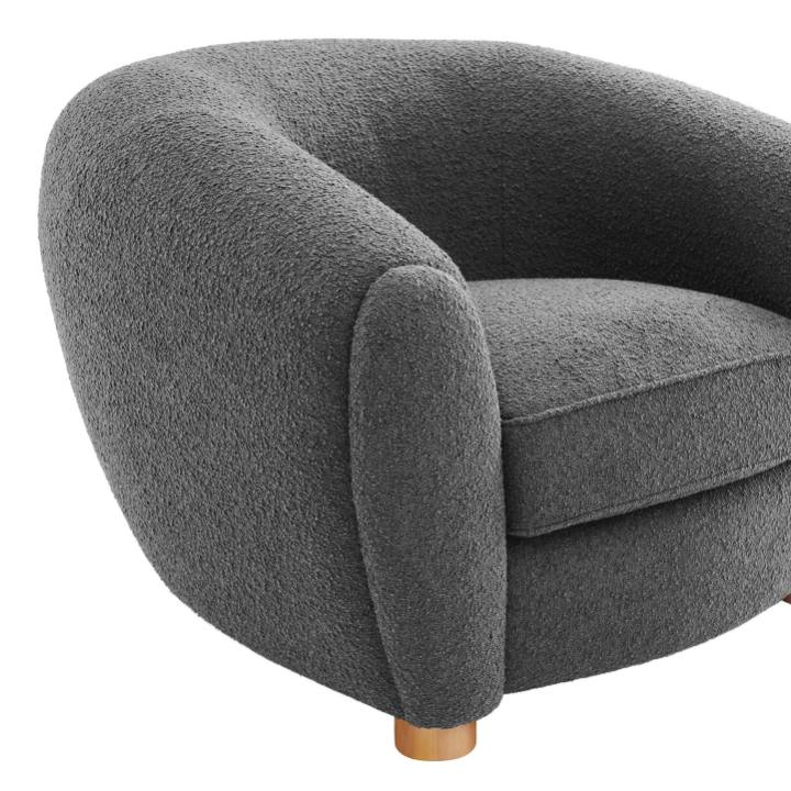 Abundant Boucle Upholstered Fabric Armchair
