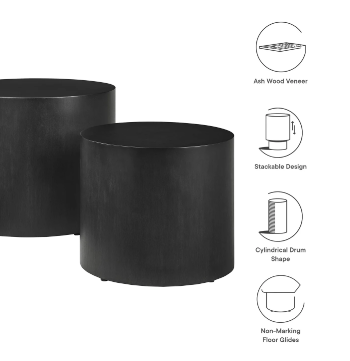 Amani Round Nesting Coffee Tables Set of 2