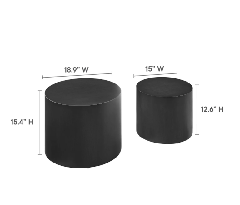 Amani Round Nesting Coffee Tables Set of 2