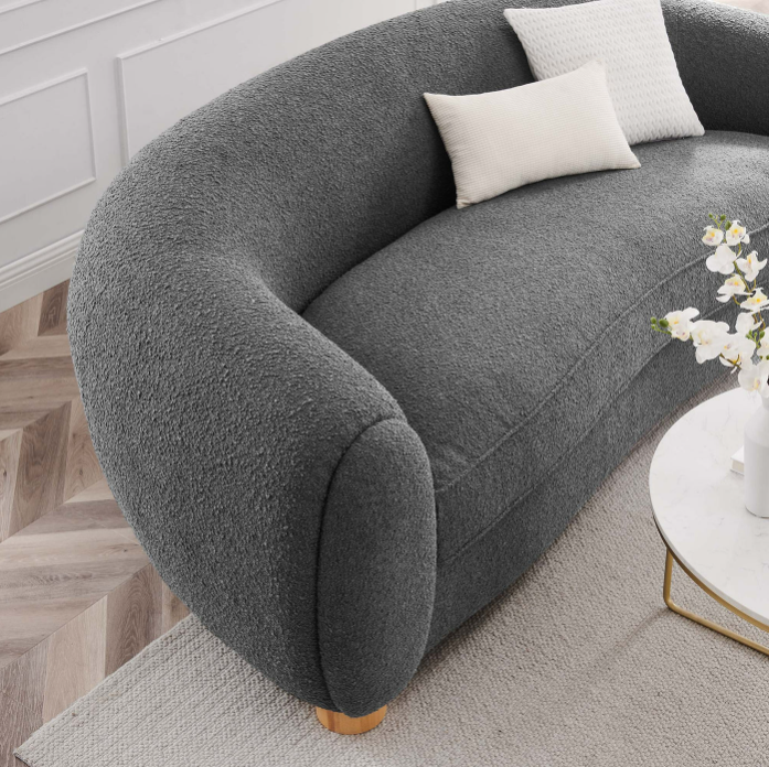 Abundant Boucle Upholstered Fabric Sofa