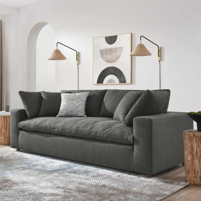 Down Filled Overstuffed Sofa by Vinci