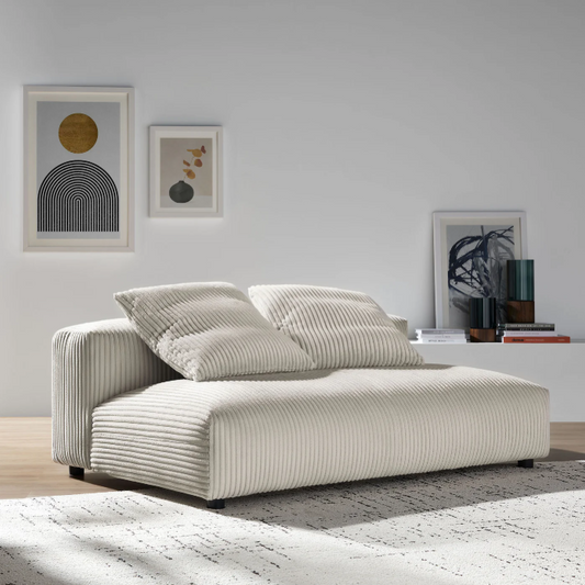 Modular Corduroy Upholstered Armless Loveseat