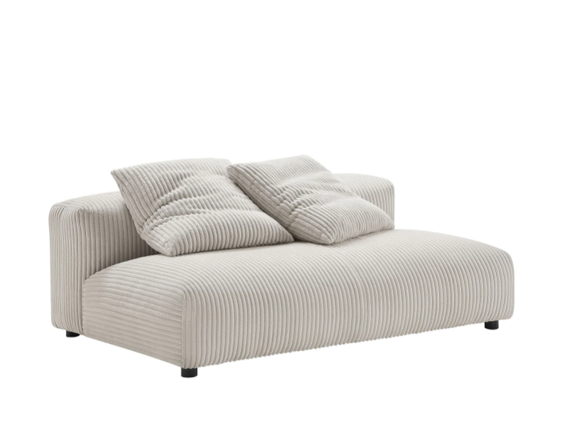 Modular Corduroy Upholstered Armless Loveseat