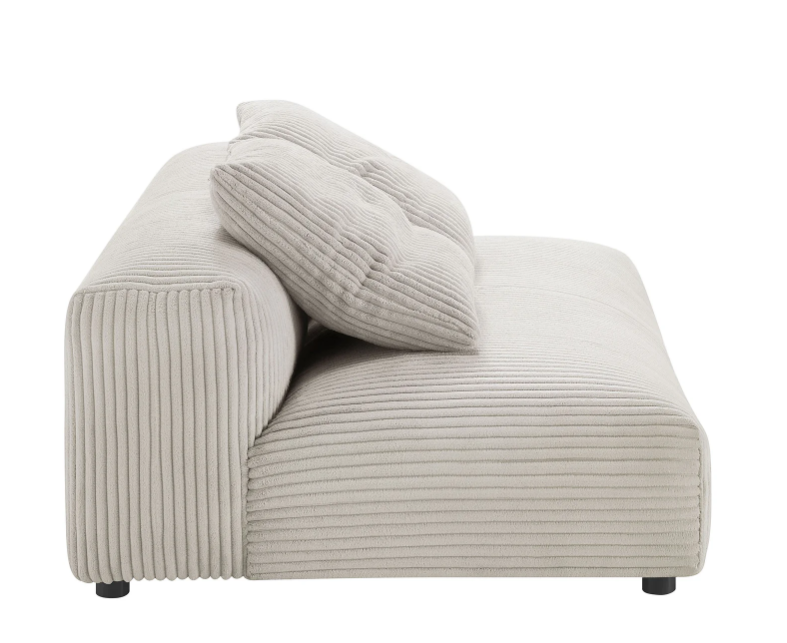 Modular Corduroy Upholstered Armless Loveseat