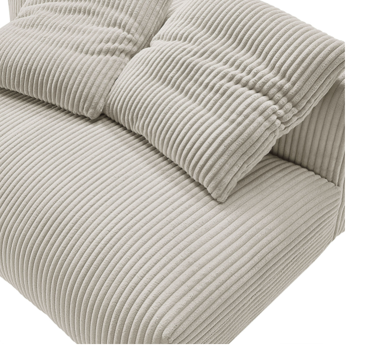Modular Corduroy Upholstered Armless Loveseat