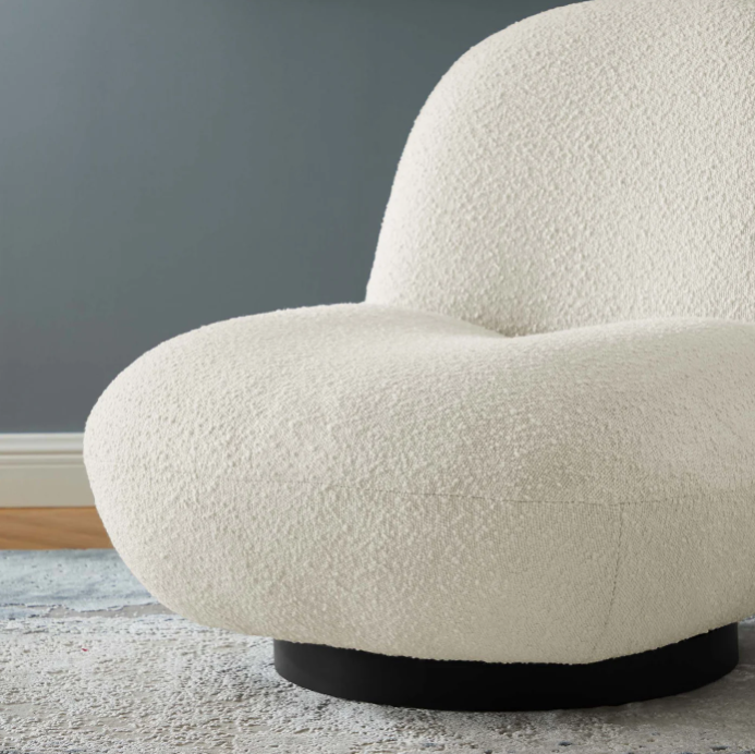 Kindred Boucle Upholstered Fabric Swivel Chair