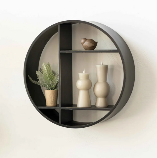 2 Mod Round Wood Shelves in Black