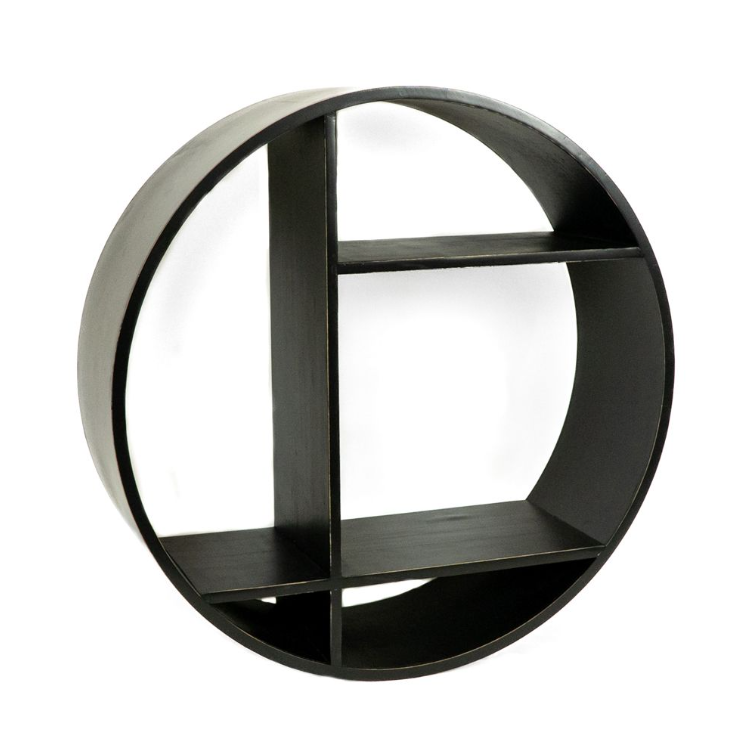 2 Mod Round Wood Shelves in Black