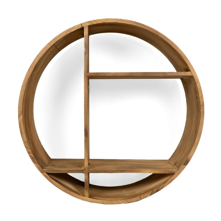 2 Mod Round Wood Shelves in Oak