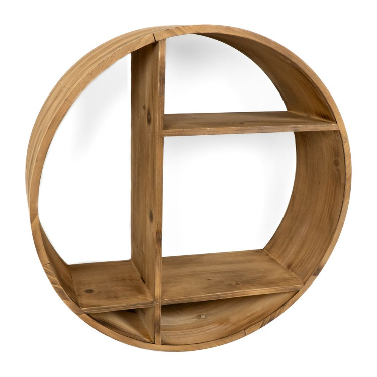 2 Mod Round Wood Shelves in Oak