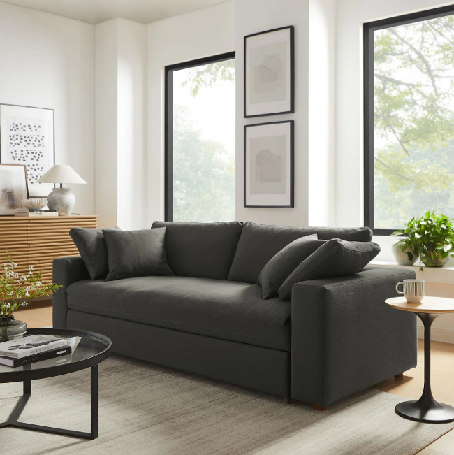 Down Filled Overstuffed Sleeper Sofa by Vinci