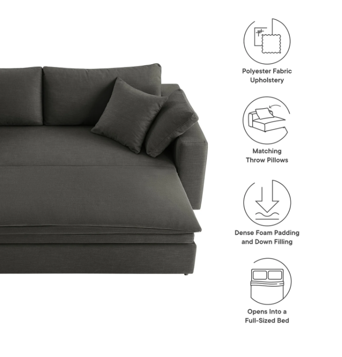 Down Filled Overstuffed Sleeper Sofa by Vinci