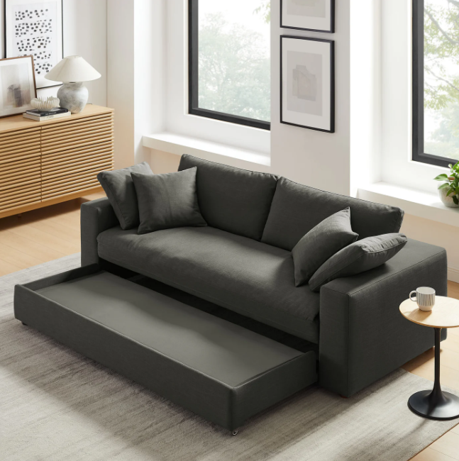 Down Filled Overstuffed Sleeper Sofa by Vinci