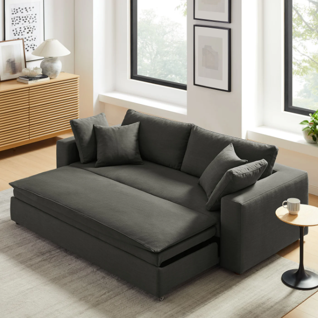 Down Filled Overstuffed Sleeper Sofa by Vinci