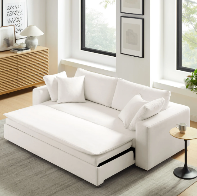 Down Filled Overstuffed Sleeper Sofa by Vinci