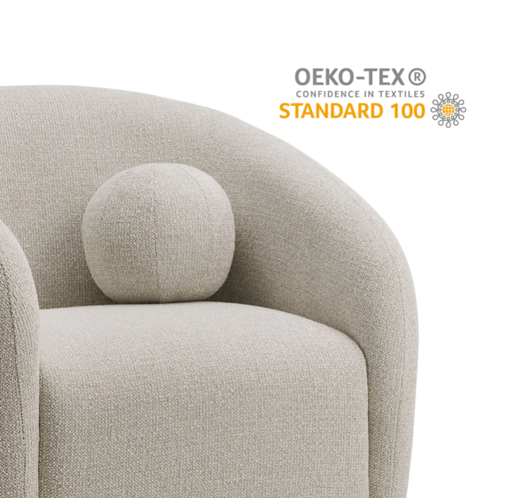 Holland Swivel Chenille Fabric Armchair