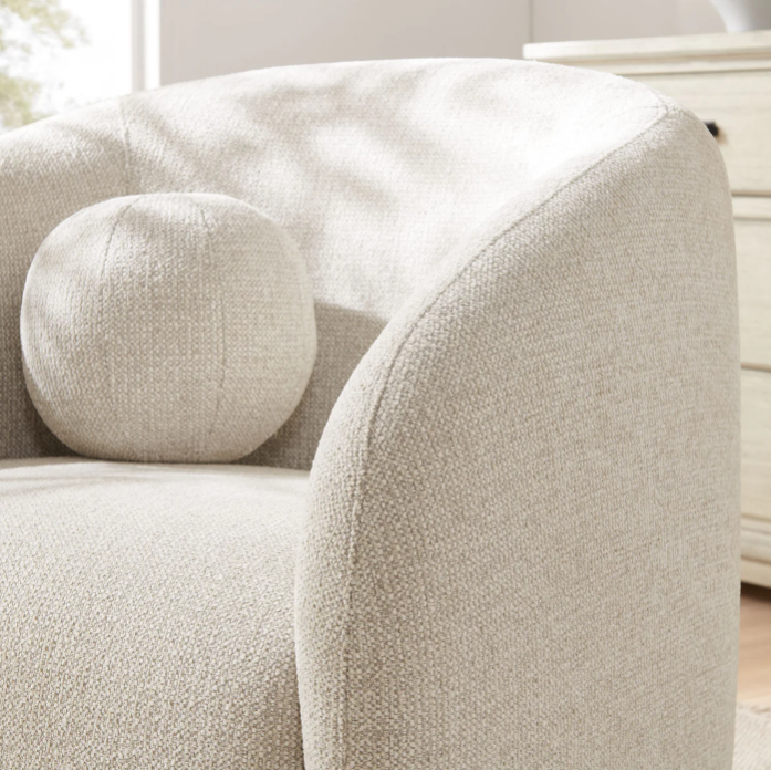 Holland Swivel Chenille Fabric Armchair