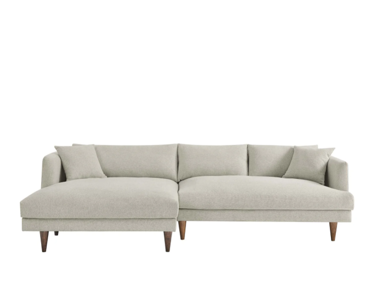 Zoya Left-Facing Down Filled Overstuffed Sectional Sofa